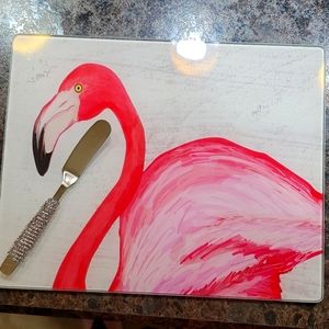 Glass Flamingo  tray